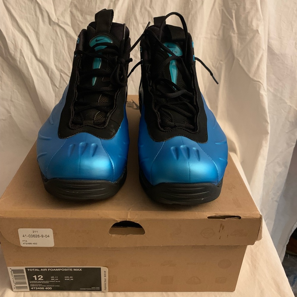 Nike Total Air Foamposite Max Sz 12 Current Blue/Black Current Blue